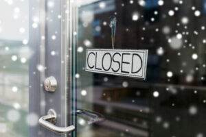 business closed due to snow